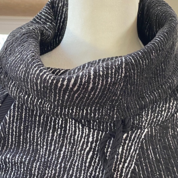Women's Black Sweater with Cowl Neck - Picture 2 of 3